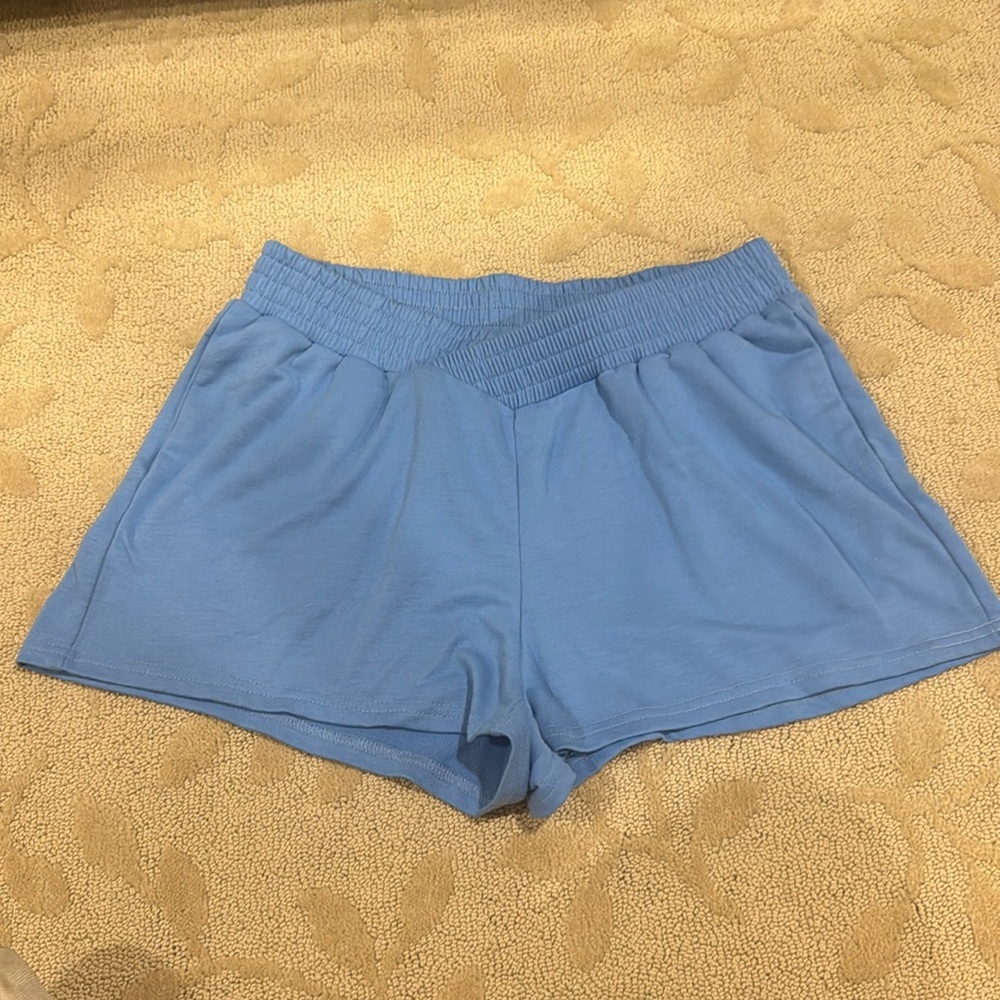 SHEIN Sweatshorts with Cross Waitband. Blue. Women’s‎ Large.